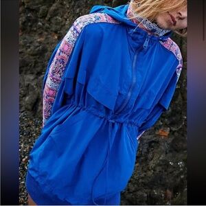 NWT Free People Movement She Fly Jacket Ivory Blue Motif Size XS